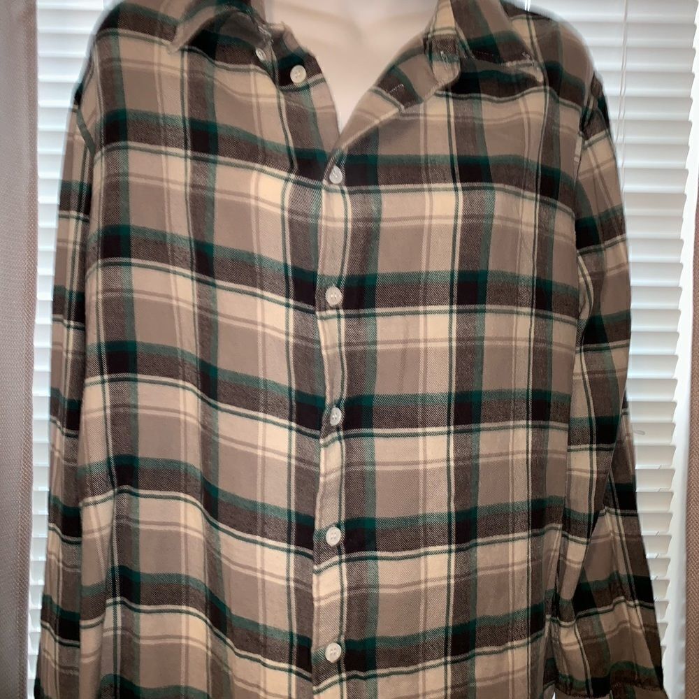 BOY. BAND OF OUTSIDERS Teal & Grey Flannel Button Down Shirt-8 - Picture 2 of 7